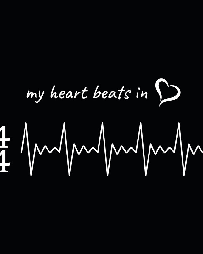 my heart beats in… 4/4 - women's heavyweight t-shirt