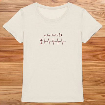 my heart beats in… 4/4 - women's heavyweight t-shirt