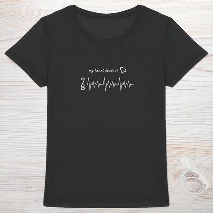 my heart beats in… 4/4 - women's heavyweight t-shirt