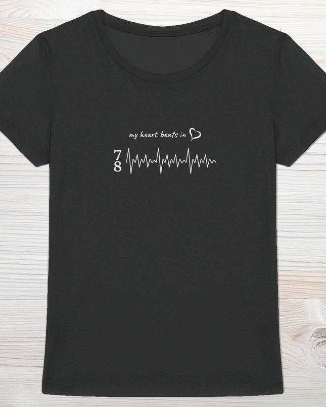 my heart beats in… 4/4 - women's heavyweight t-shirt