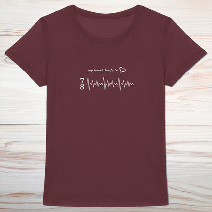 my heart beats in… 4/4 - women's heavyweight t-shirt
