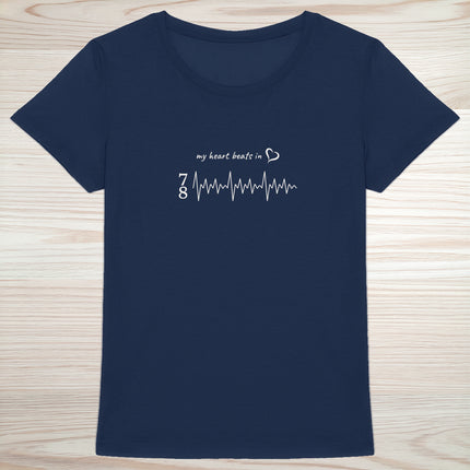 my heart beats in… 4/4 - women's heavyweight t-shirt