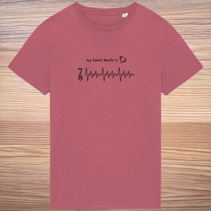 my heart beats in… 7/8 - unisex classic t-shirt