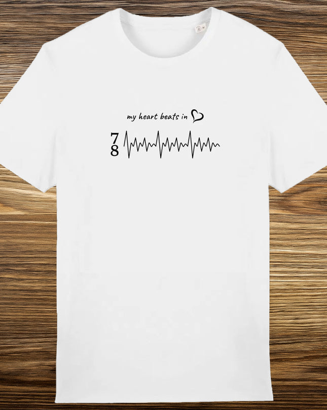 my heart beats in… 7/8 - unisex classic t-shirt