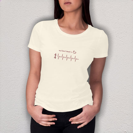 my heart beats in… 4/4 - women's heavyweight t-shirt