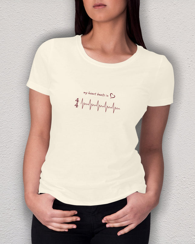 my heart beats in… 4/4 - women's heavyweight t-shirt