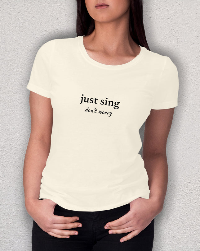 just sing… don’t worry - women's heavyweight t-shirt