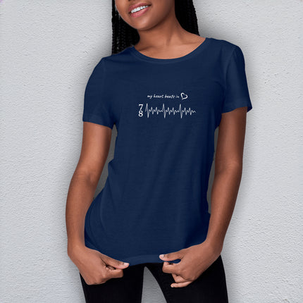 my heart beats in… 4/4 - women's heavyweight t-shirt