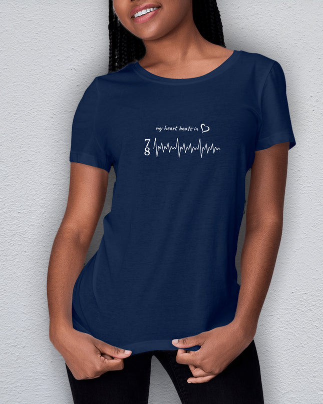 my heart beats in… 4/4 - women's heavyweight t-shirt