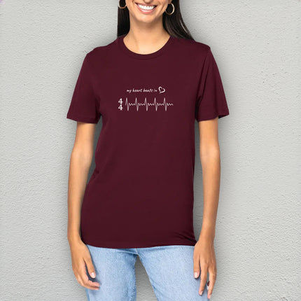 my heart beats in… 4/4 - unisex t-shirt