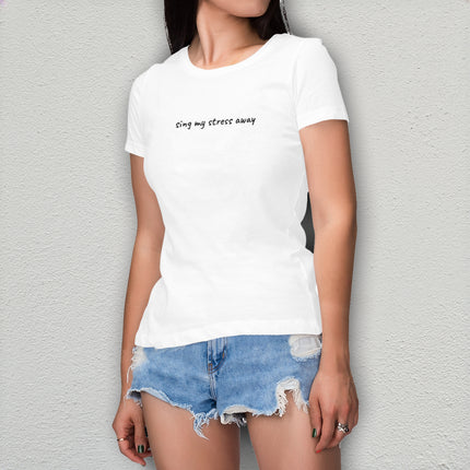sing my stress away - women's heavyweight t-shirt