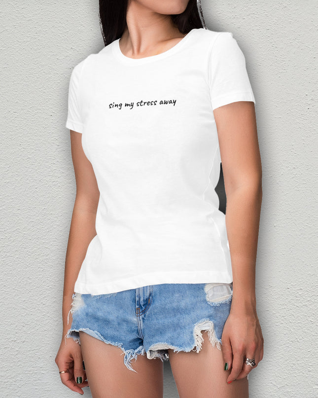 sing my stress away - women's heavyweight t-shirt